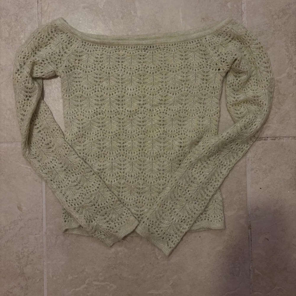 American Eagle Outfitters Light Green Knit Sweater